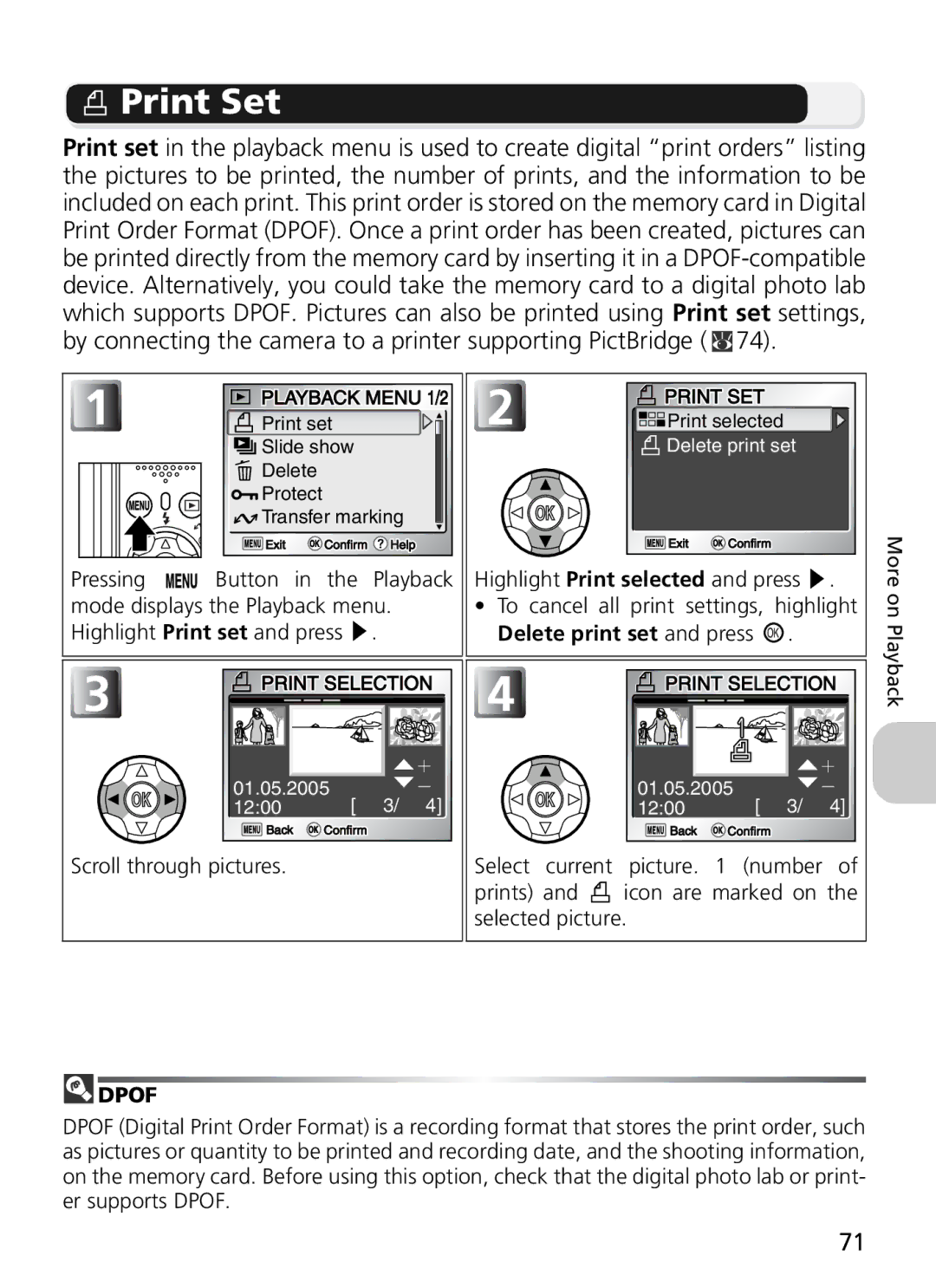 Nikon 7900, COOLPIX5900 manual Print Set, Delete print set and press 