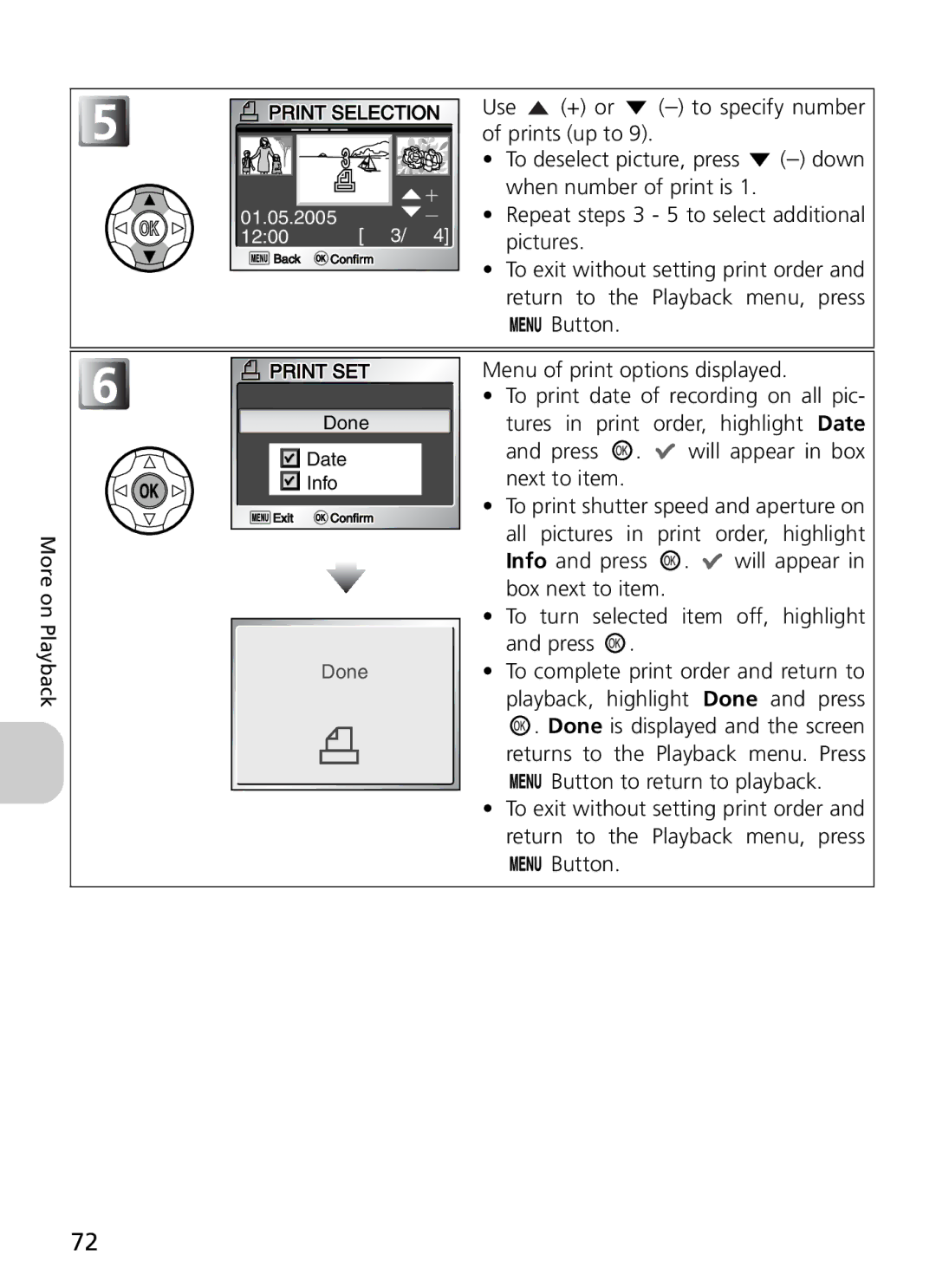 Nikon COOLPIX5900, 7900 manual Done Date Info 