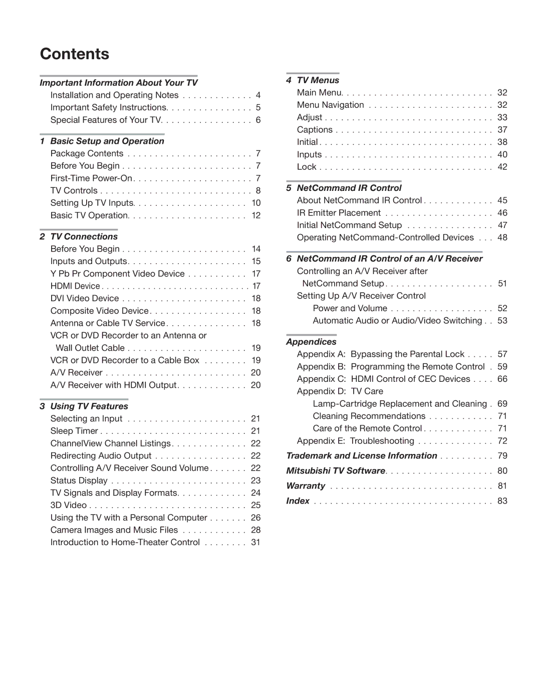 Nikon 837 Series, C9 SERIES, 737 Series manual Contents 