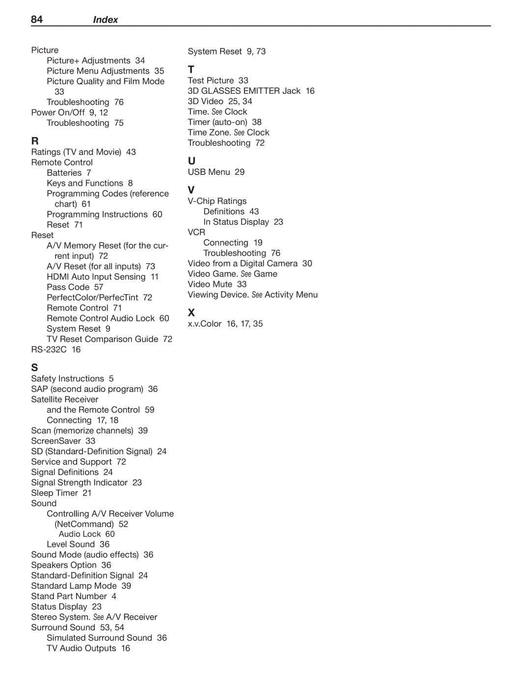 Nikon 837 Series, C9 SERIES, 737 Series manual Index 