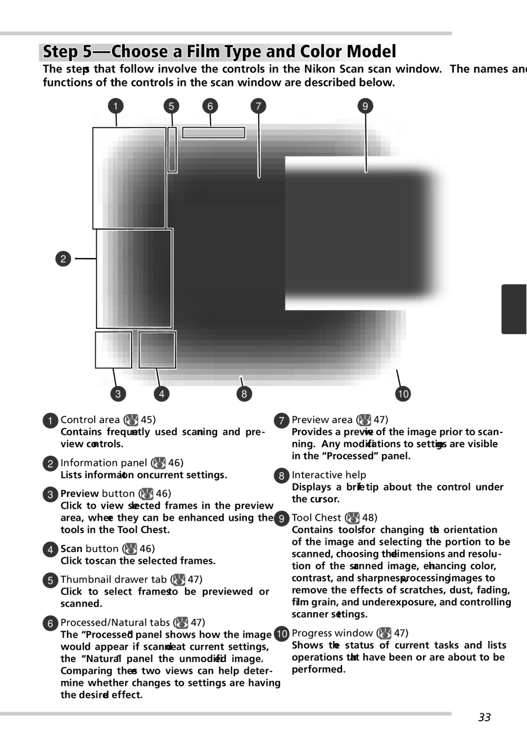 Nikon 9000ED user manual Choose a Film Type and Color Model 