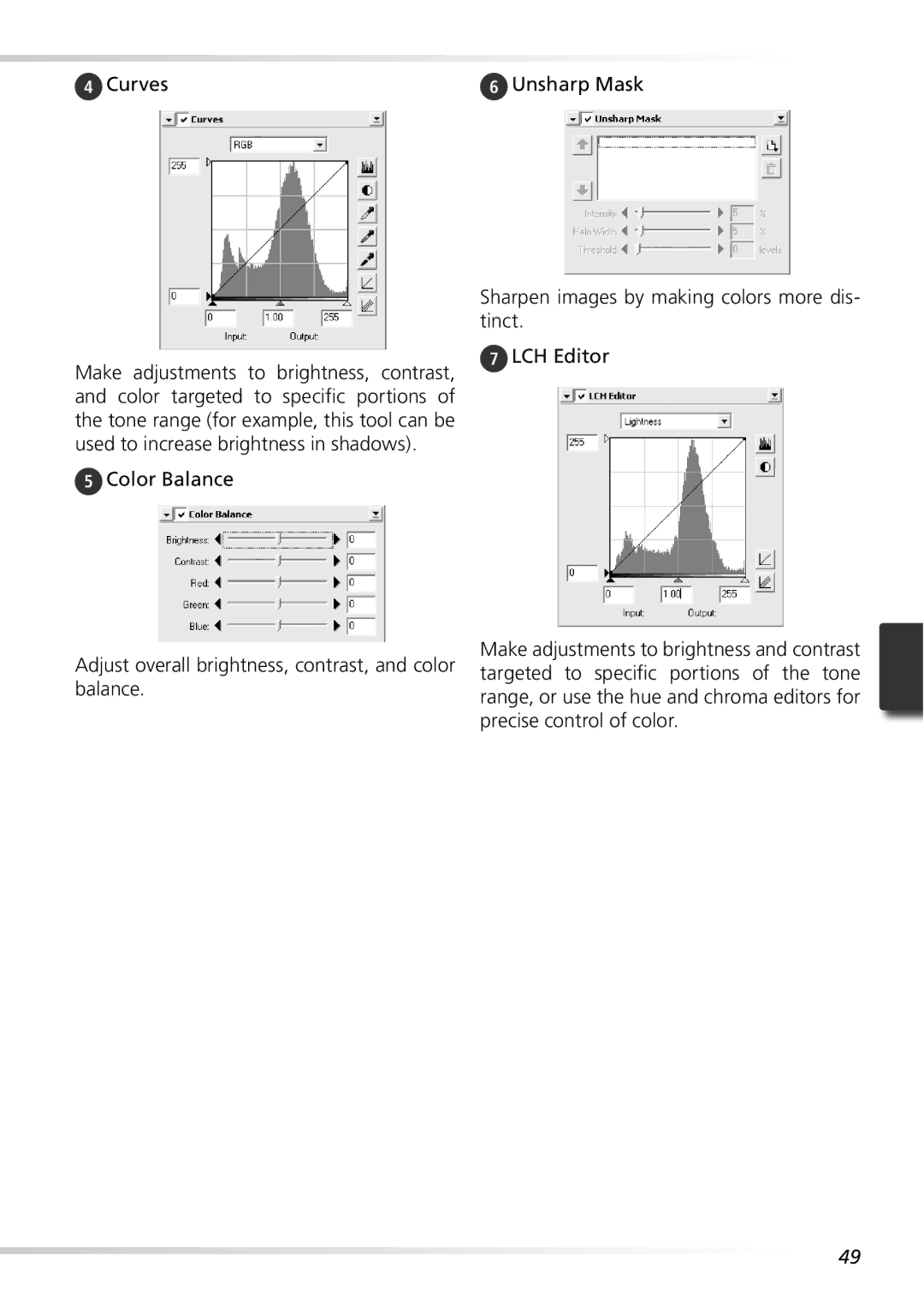 Nikon 9000ED user manual Curves 