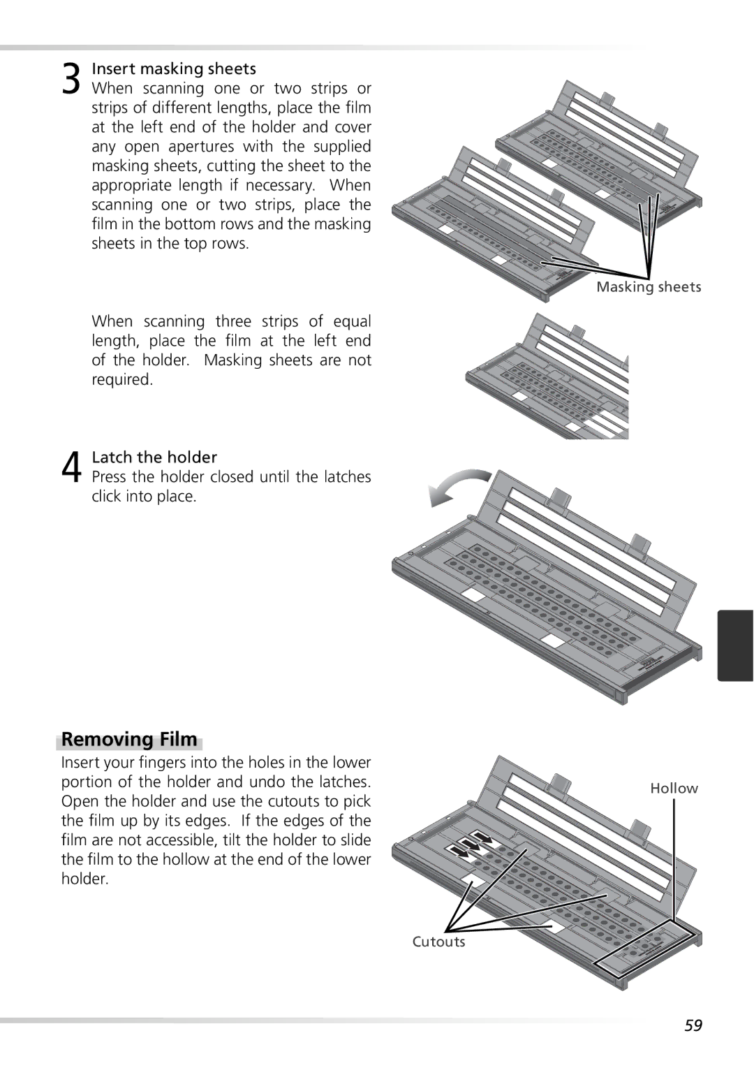 Nikon 9000ED user manual Insert masking sheets 