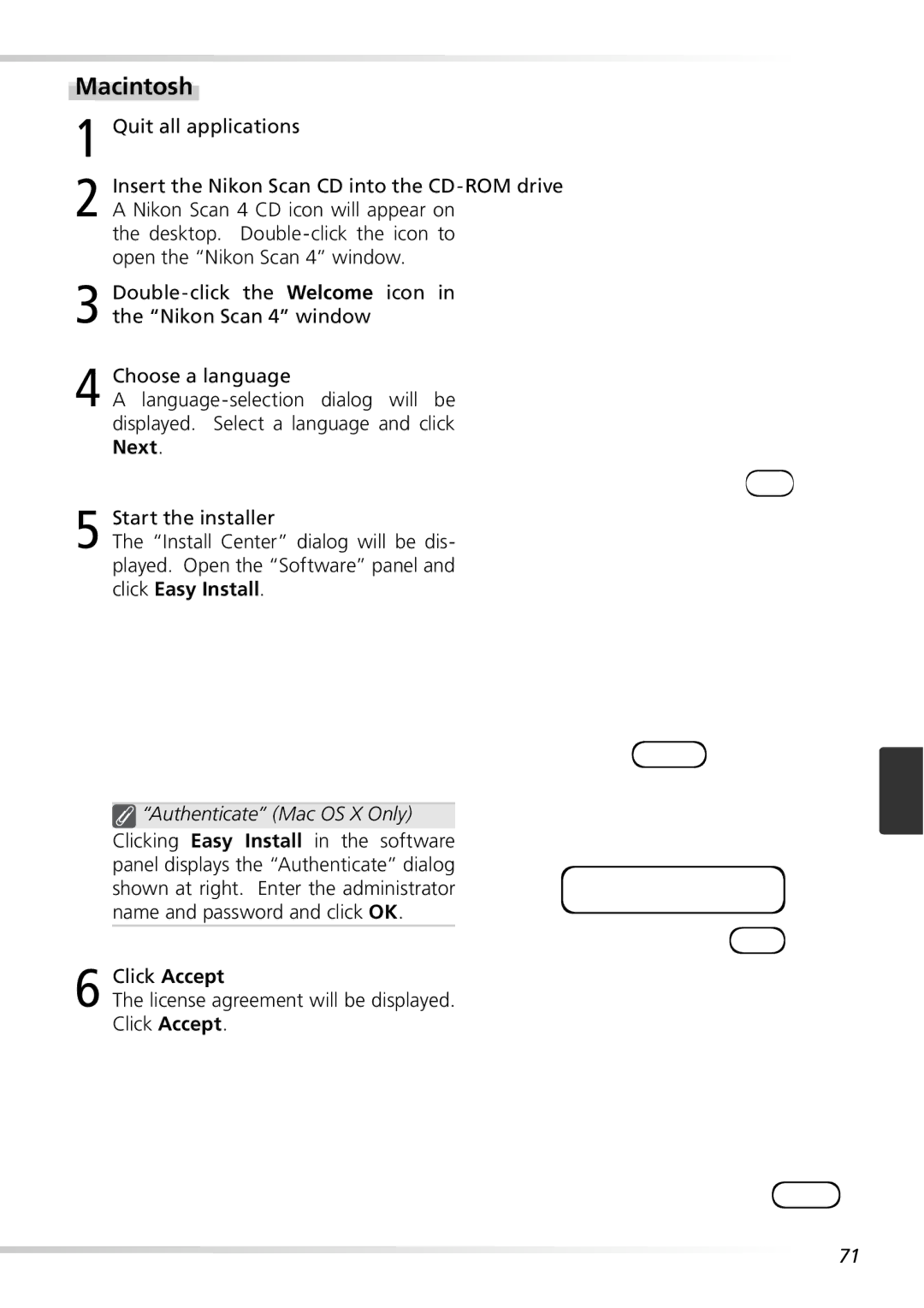 Nikon 9000ED user manual Macintosh 