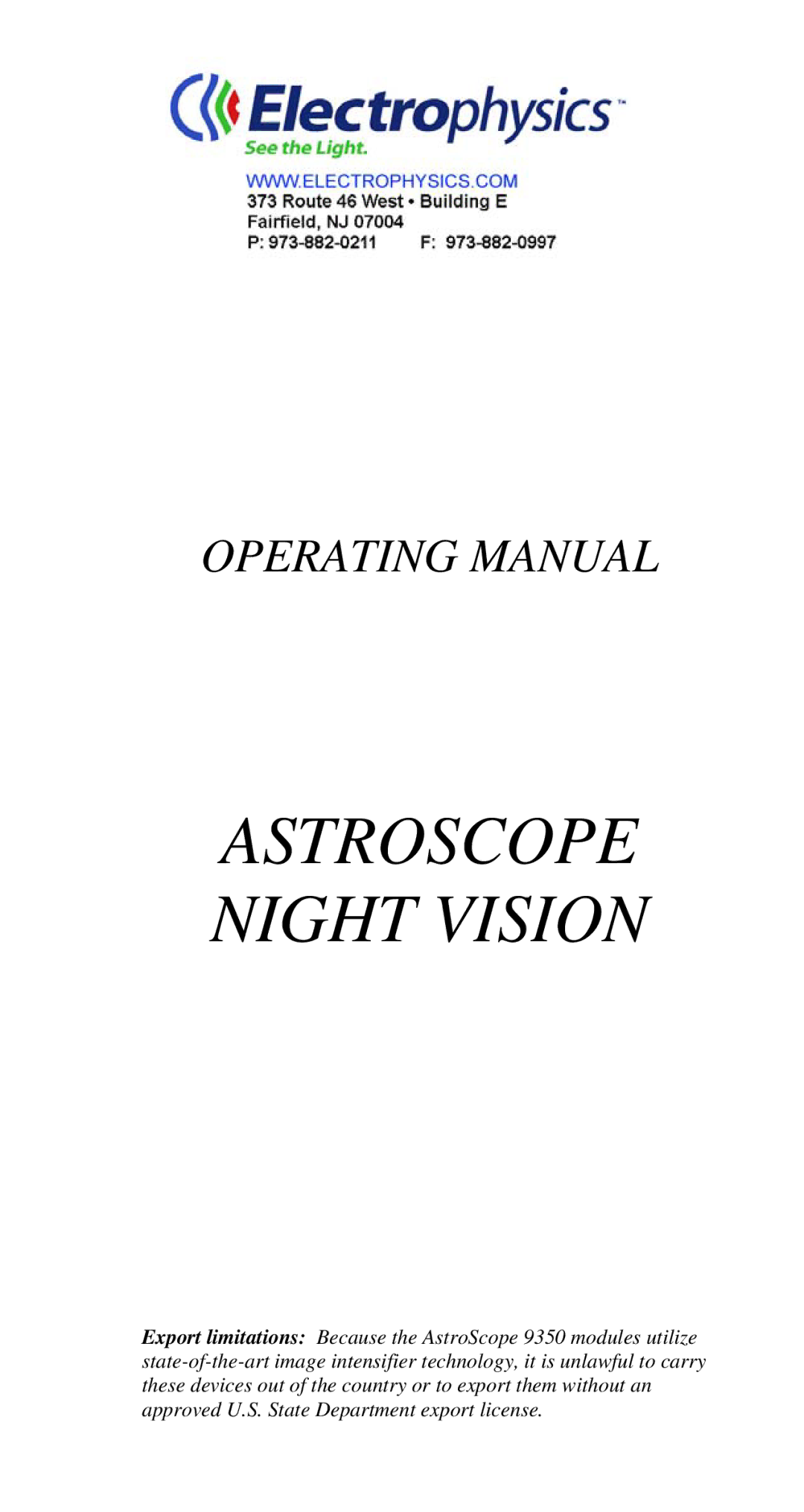 Nikon 9350 manual Astroscope Night Vision 