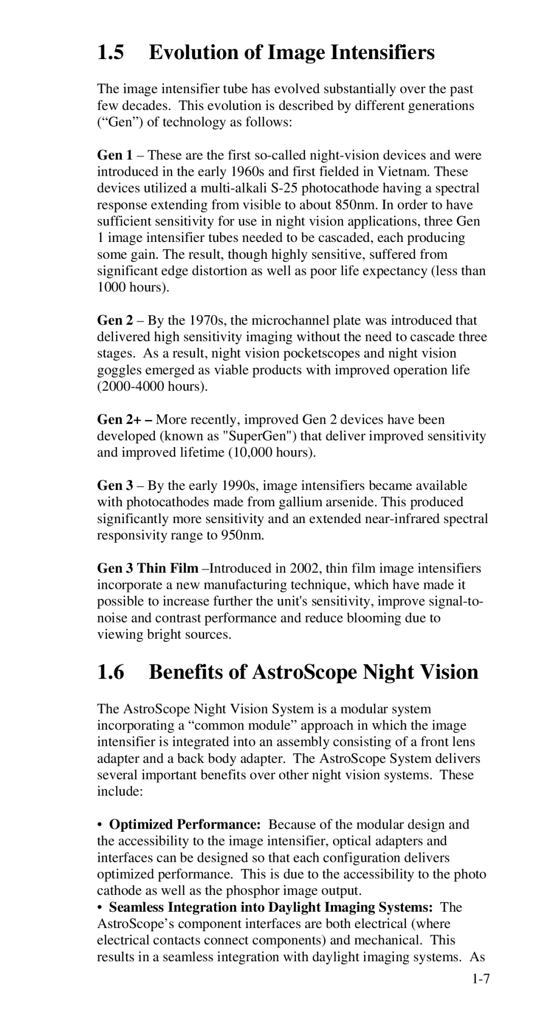 Nikon 9350 manual Evolution of Image Intensifiers, Benefits of AstroScope Night Vision 