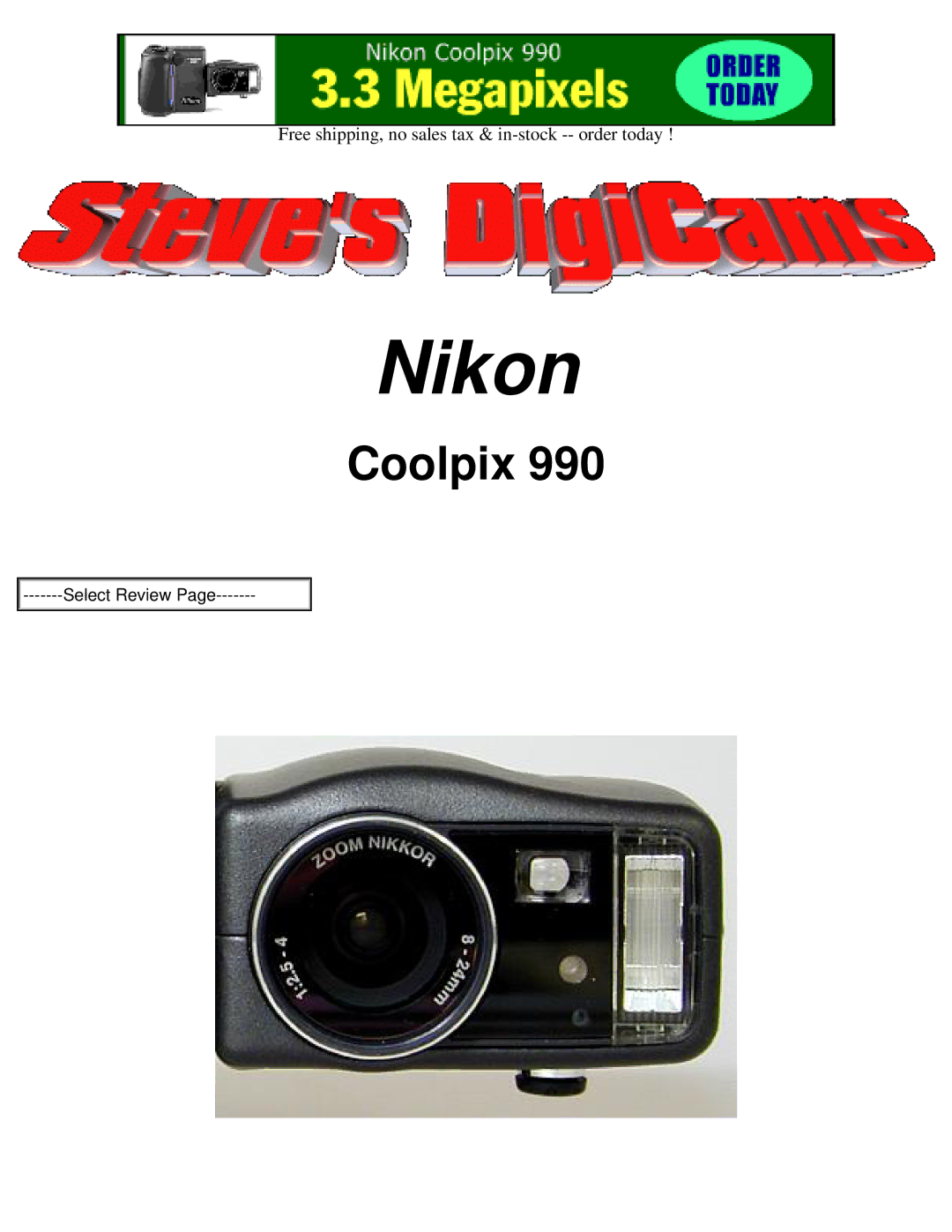 Nikon 990 manual Coolpix 