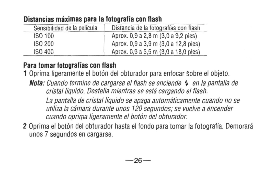 Nikon A20 instruction manual Para tomar fotografias con flash 