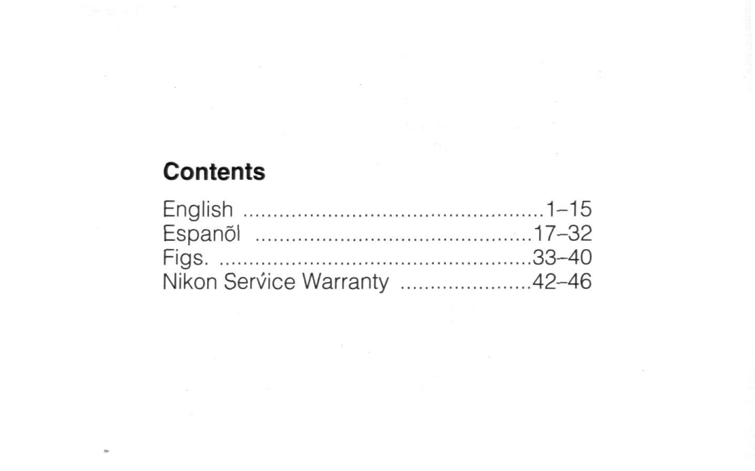 Nikon A20 instruction manual Contents 