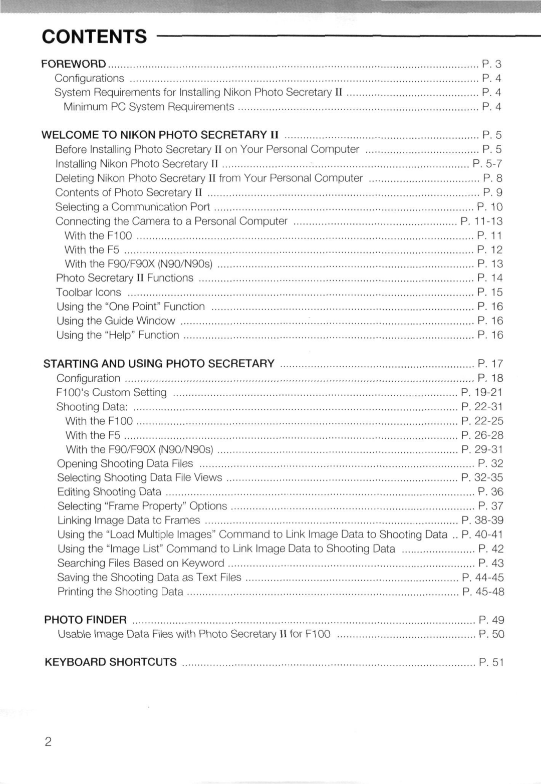 Nikon AC-2WE instruction manual Contents 