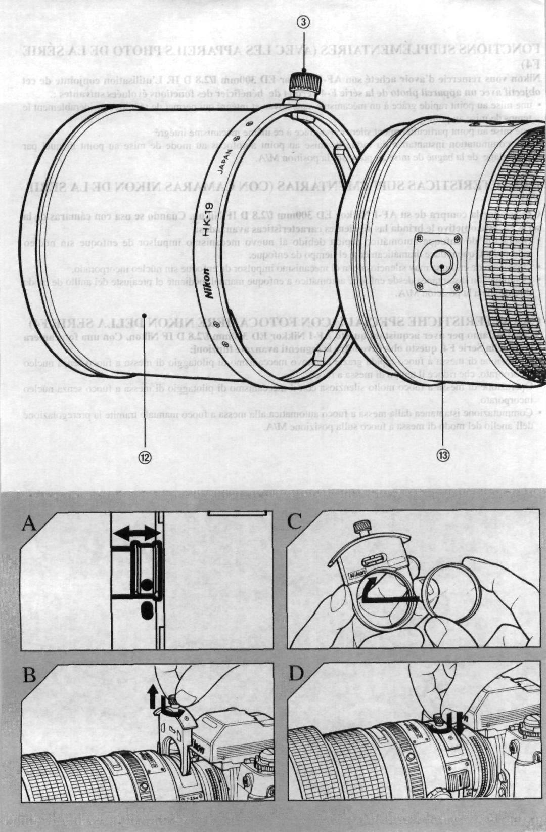 Nikon AF-I instruction manual H f M M H H H H W p 