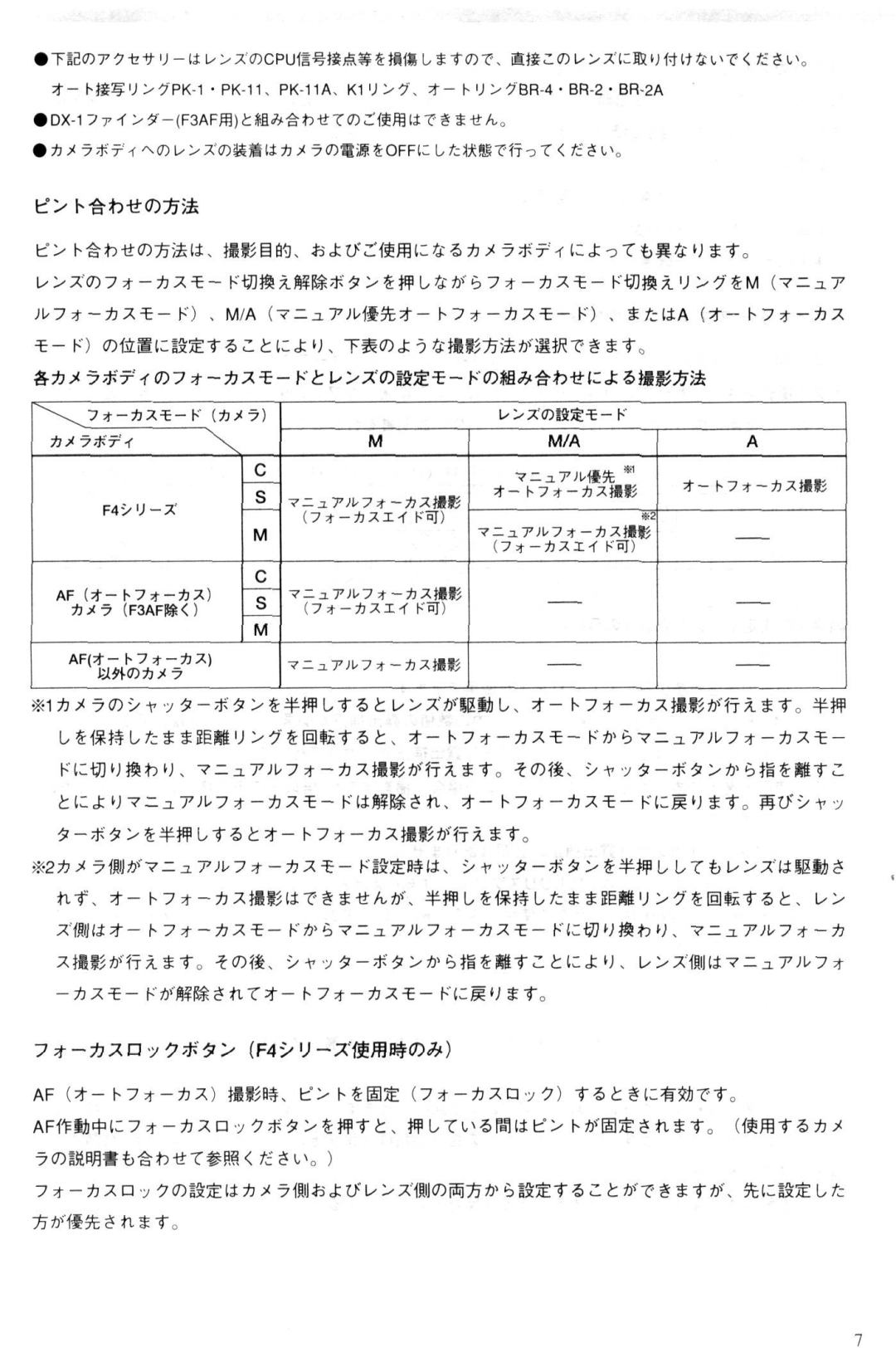 Nikon AF-I instruction manual X07*-*Z*~ 