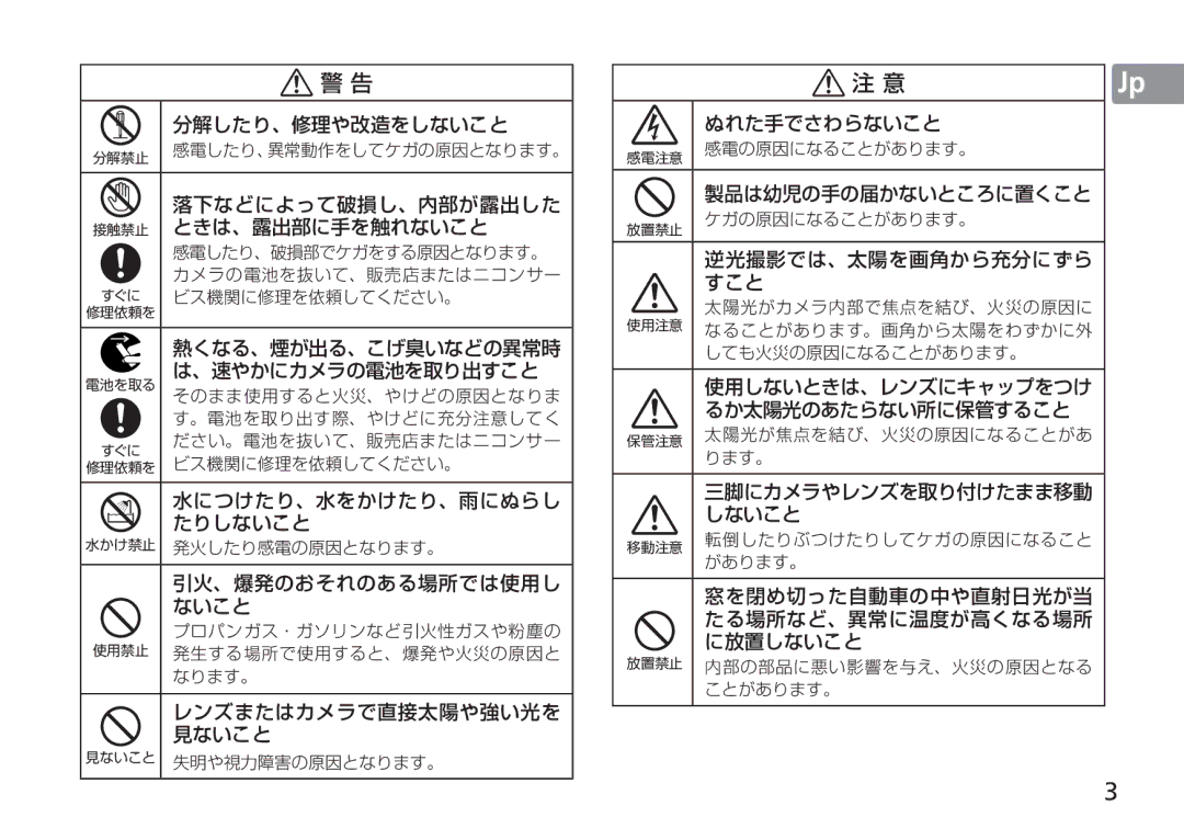 Nikon AF-S manual 分解したり、修理や改造をしないこと 