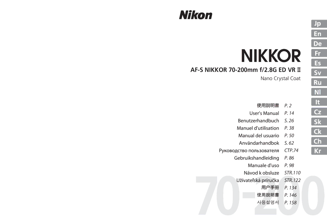 Nikon ASF200, AFS70 manual Sve 