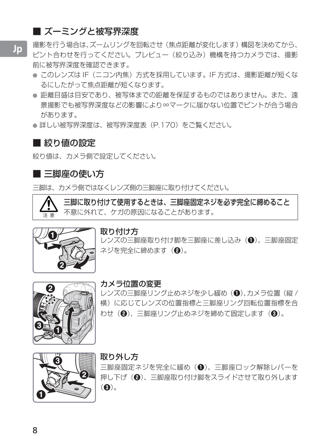 Nikon AFS70, ASF200 manual 絞り値の設定 