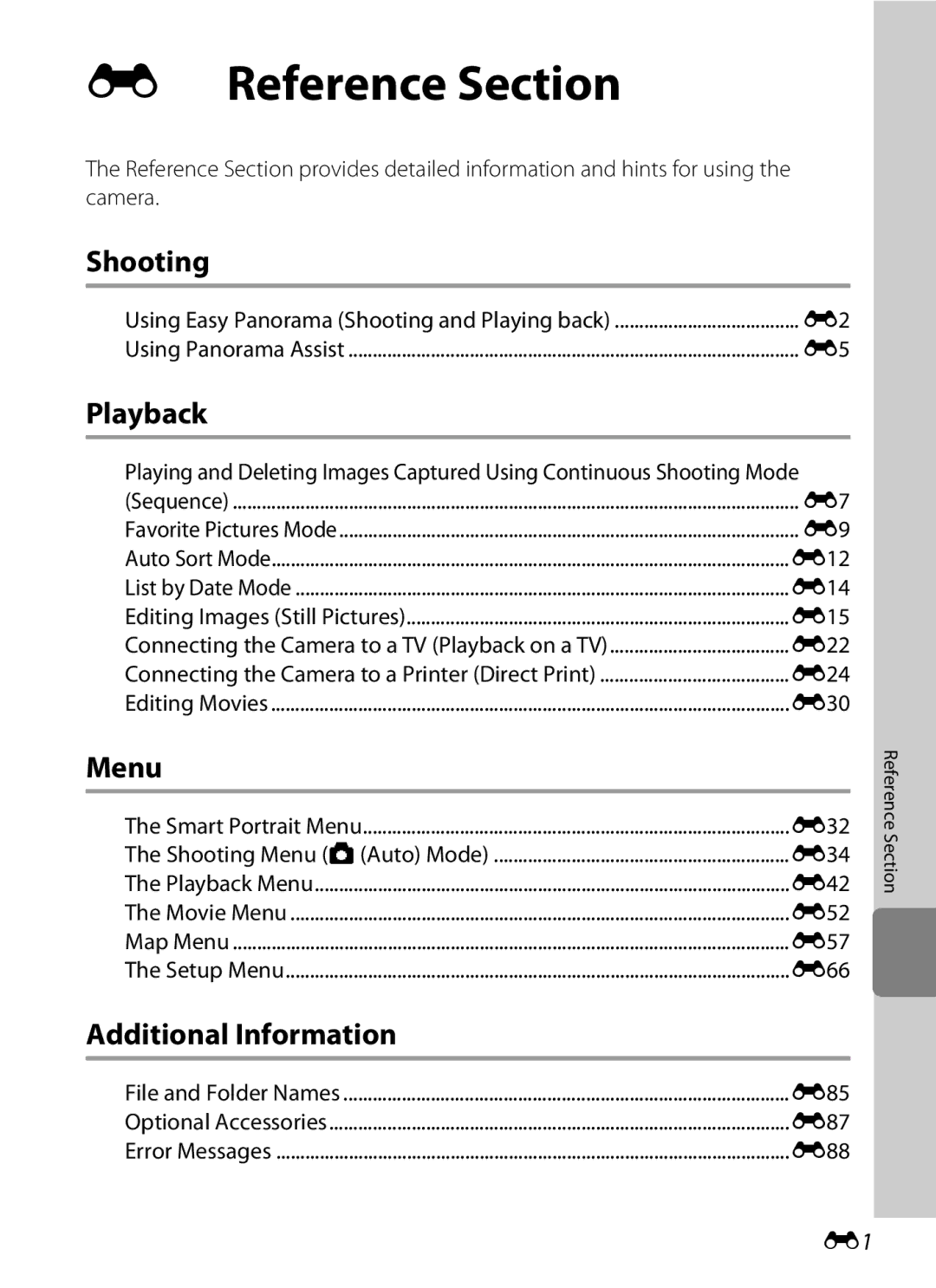 Nikon COOLPIX AW100 manual Reference Section 