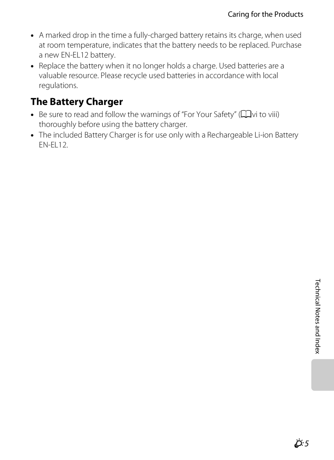 Nikon COOLPIX AW100 manual Battery Charger 