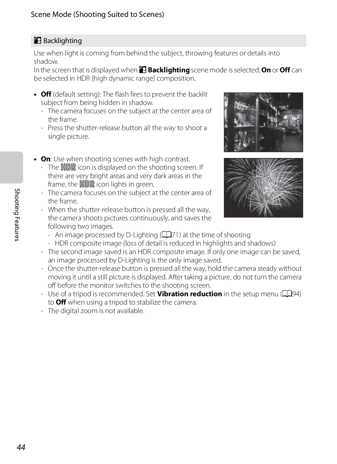 Nikon COOLPIX AW100 manual Scene Mode Shooting Suited to Scenes 