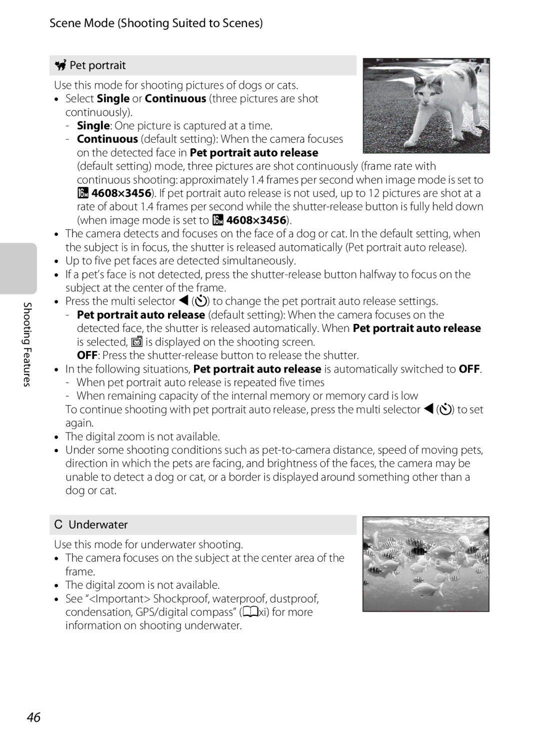 Nikon COOLPIX AW100 manual Scene Mode Shooting Suited to Scenes 