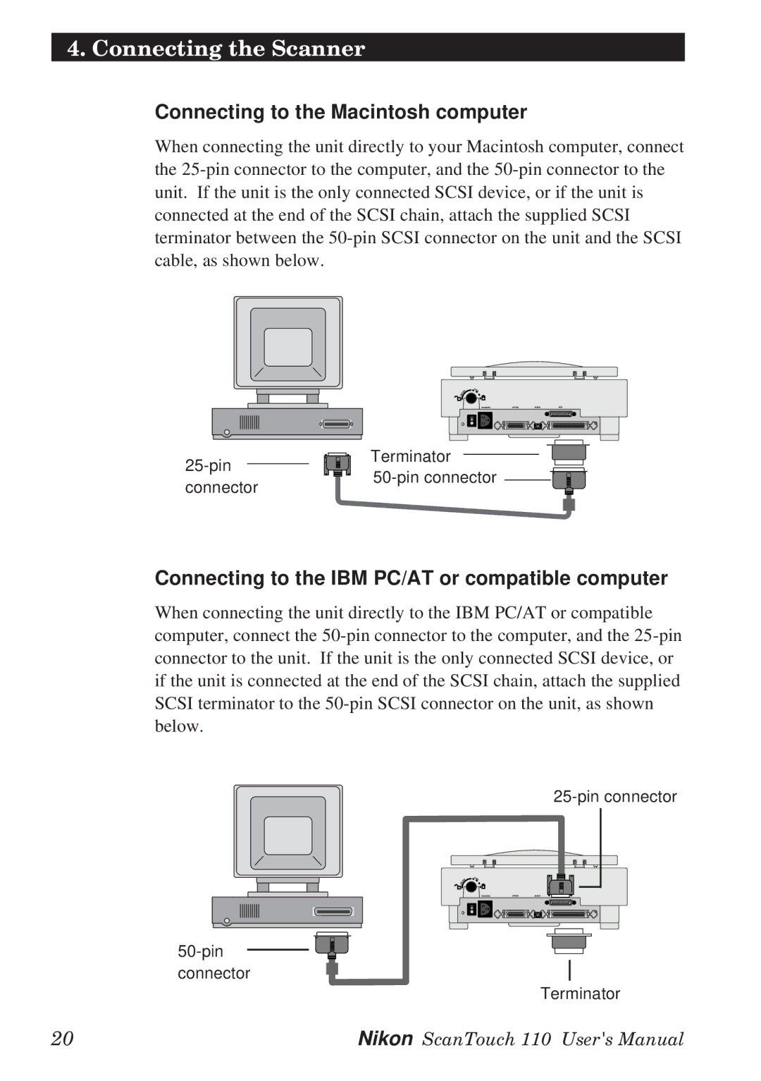 Nikon AX-110 manual Connecting to the Macintosh computer 