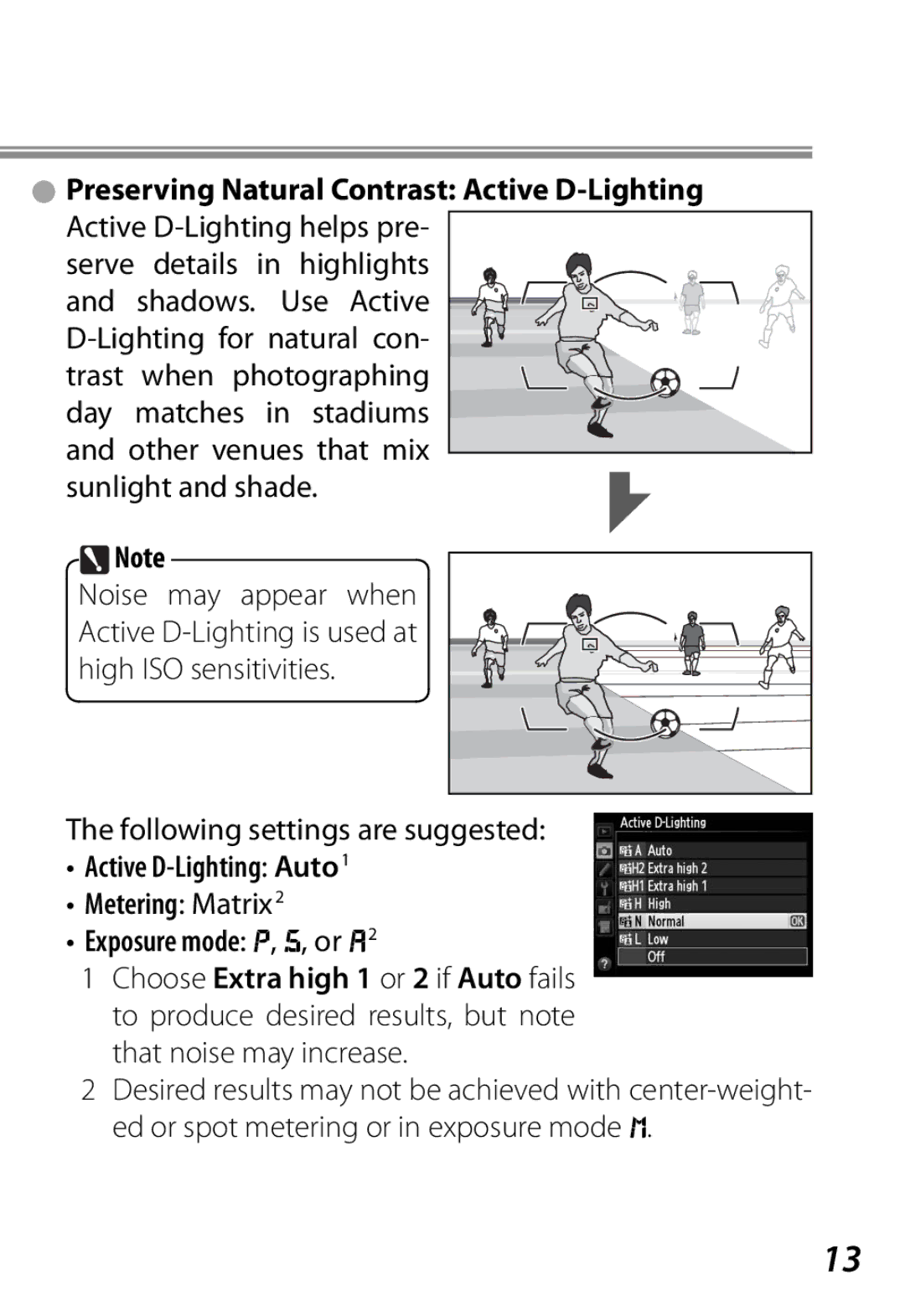 Nikon Camera manual Preserving Natural Contrast Active D-Lighting 