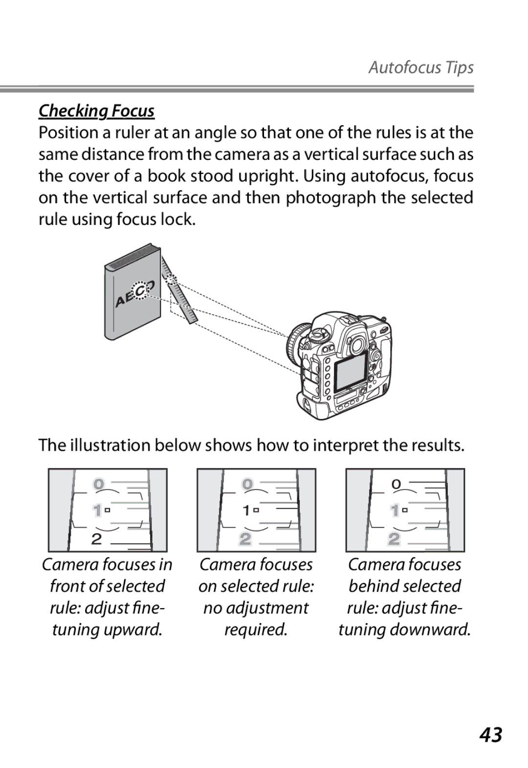 Nikon Camera manual Checking Focus 