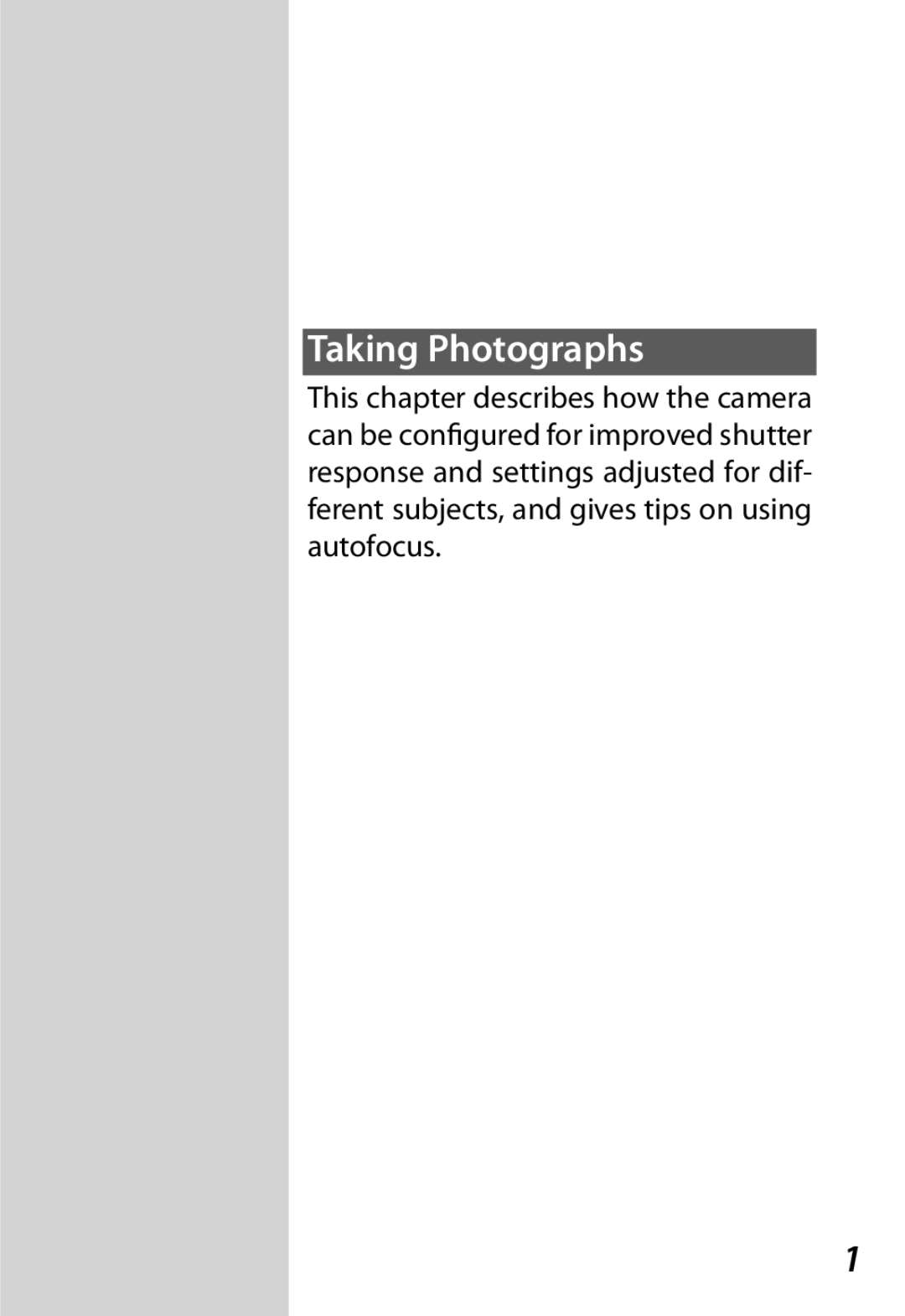 Nikon Camera manual Taking Photographs 