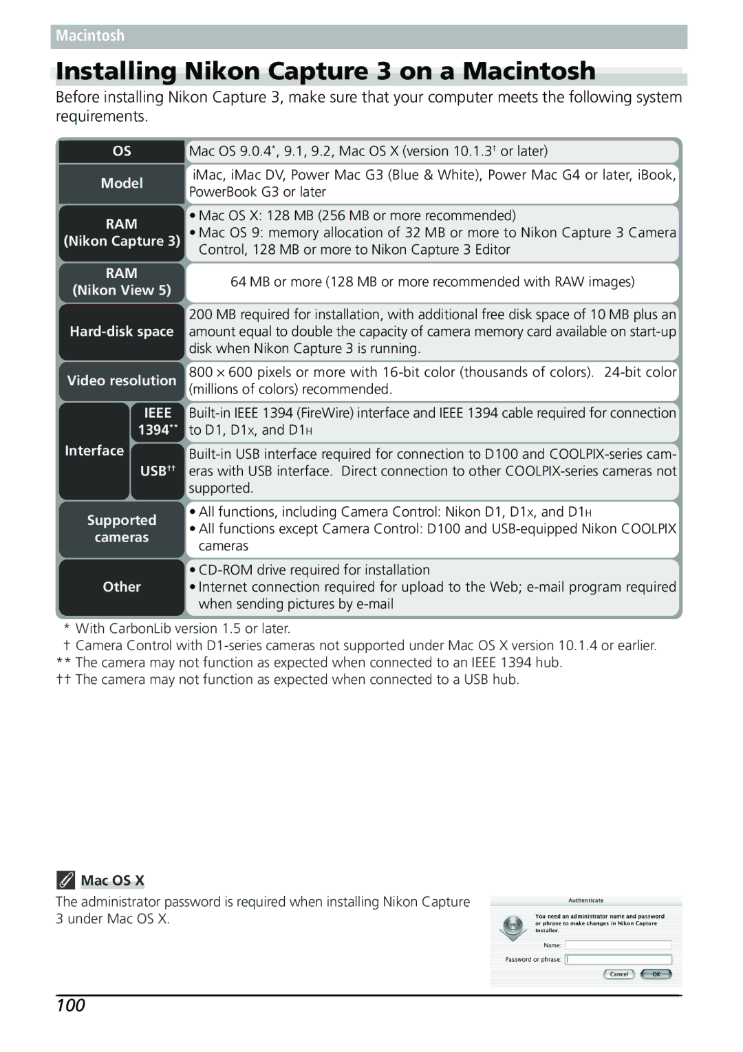 Nikon Capture 3 manual 100, Mac OS 