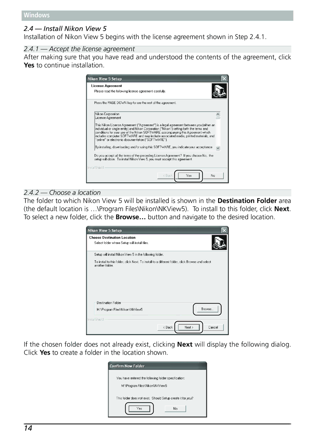 Nikon Capture 3 manual Install Nikon View, Accept the license agreement 