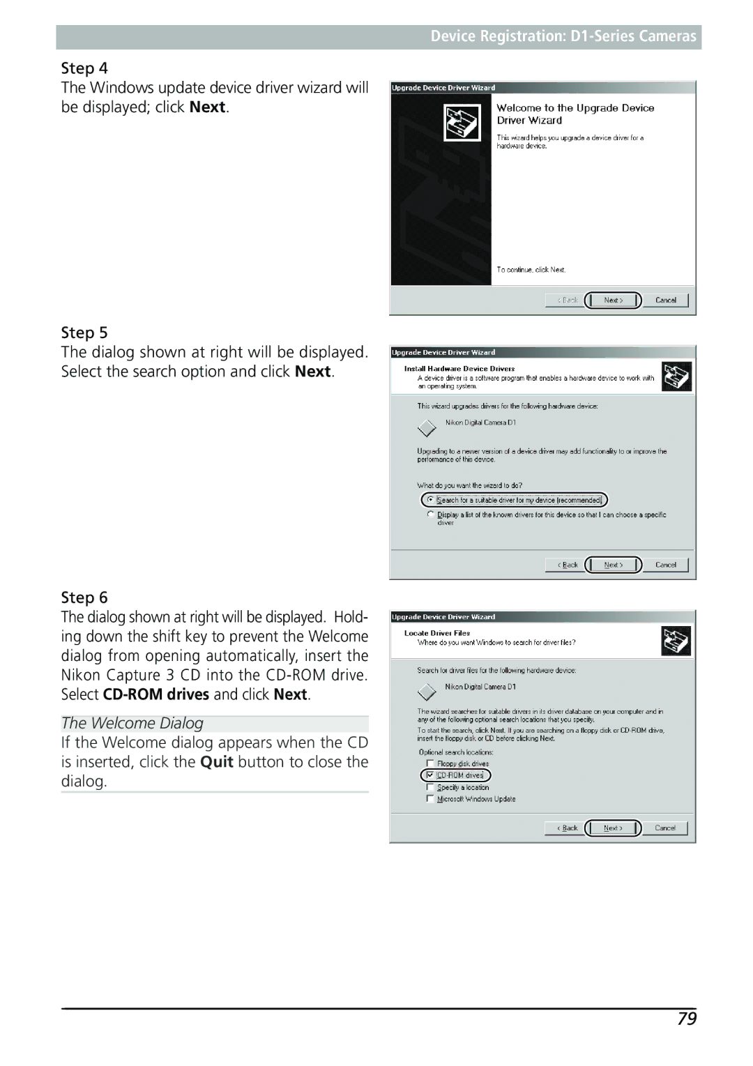 Nikon Capture 3 manual Welcome Dialog 