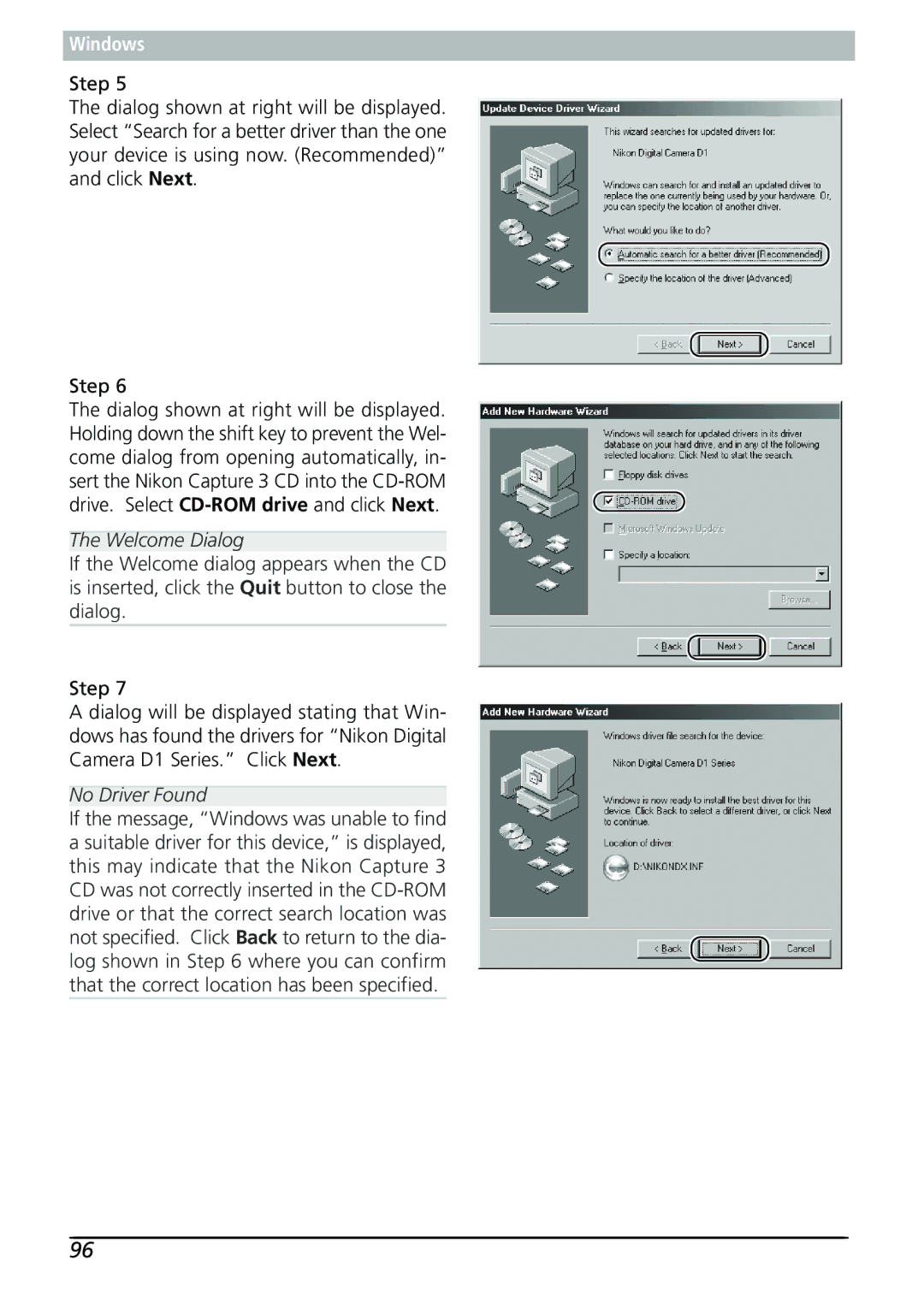 Nikon Capture 3 manual Welcome Dialog 