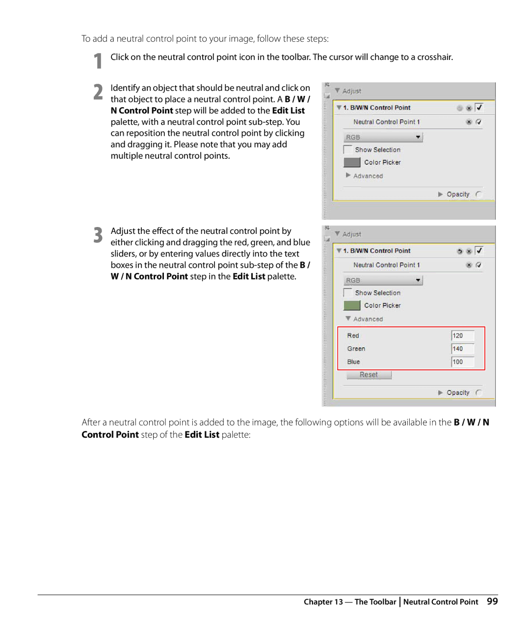 Nikon Capture NX2 user manual Toolbar Neutral Control Point 