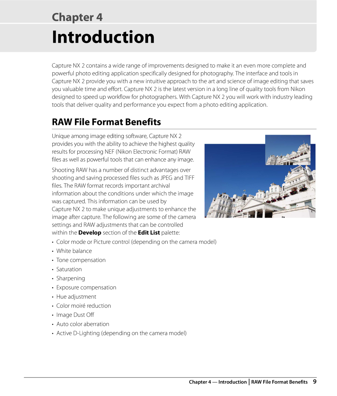 Nikon Capture NX2 user manual Introduction, RAW File Format Benefits 