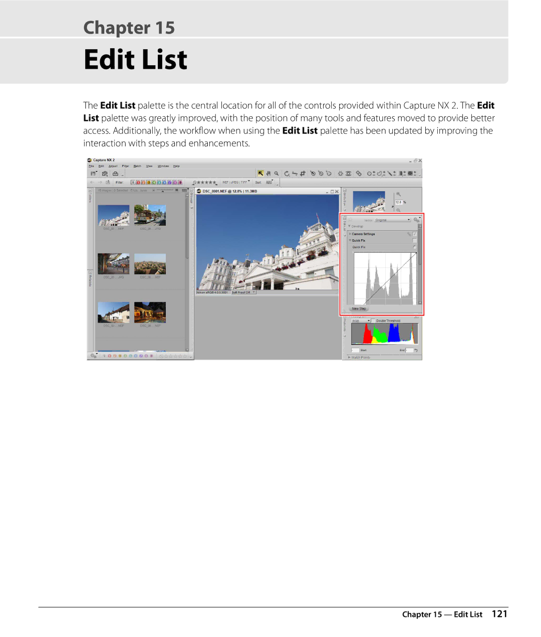 Nikon Capture NX2 user manual Edit List 