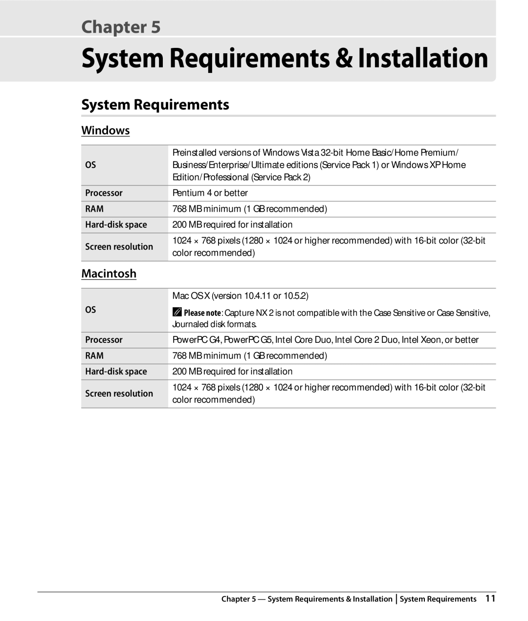 Nikon Capture NX2 user manual System Requirements, Windows, Macintosh, Processor, Hard-disk space 