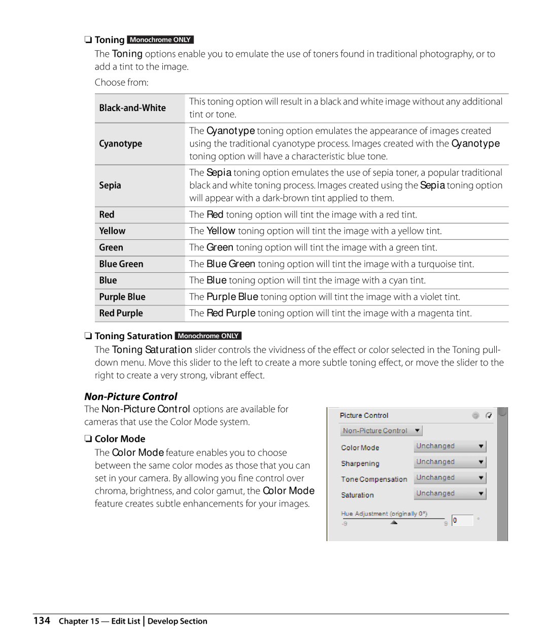 Nikon Capture NX2 user manual Non-Picture Control 