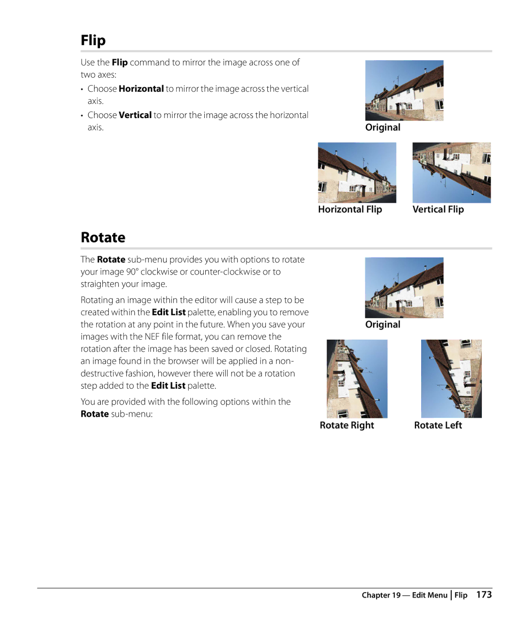 Nikon Capture NX2 user manual Flip, Rotate 