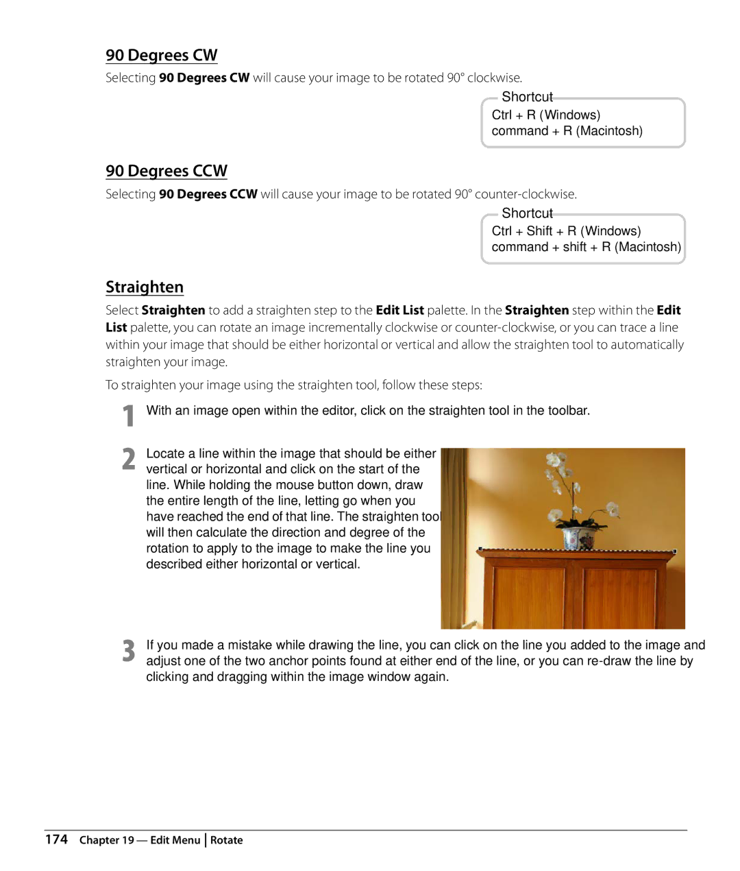 Nikon Capture NX2 user manual Degrees CW, Degrees CCW, Straighten 