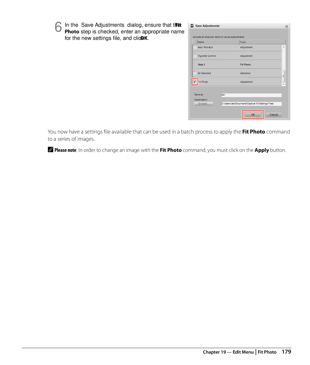 Nikon Capture NX2 user manual Edit Menu Fit Photo 