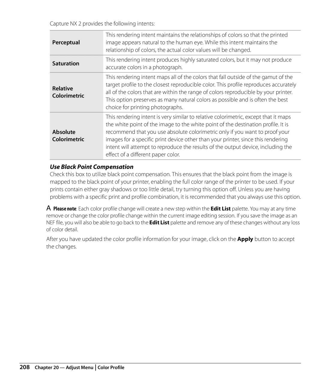 Nikon Capture NX2 user manual Capture NX 2 provides the following intents, Color detail 