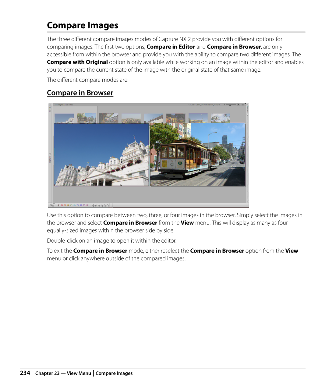 Nikon Capture NX2 user manual Compare Images, Compare in Browser 
