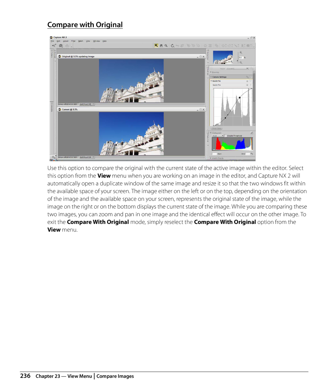 Nikon Capture NX2 user manual Compare with Original 