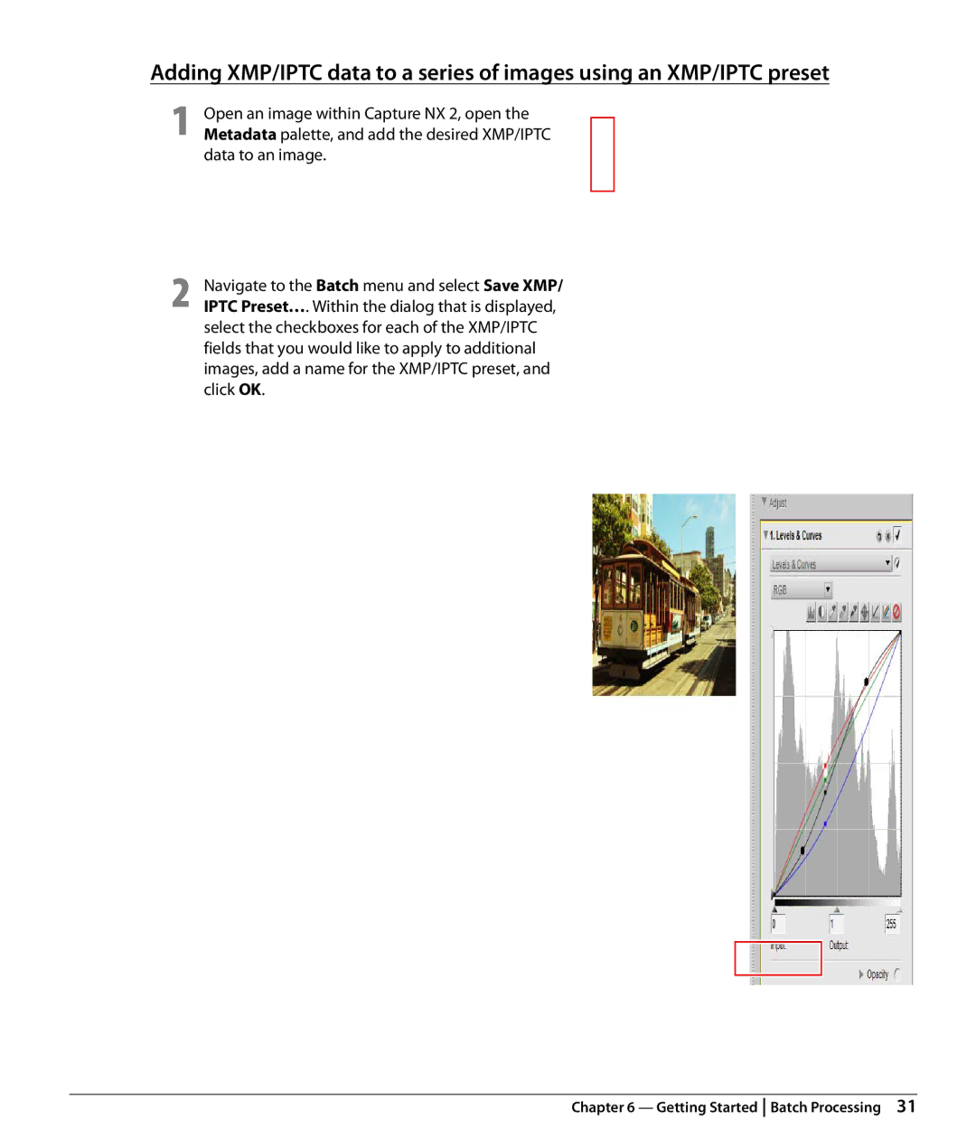 Nikon Capture NX2 user manual Data to an image, Images, add a name for the XMP/IPTC preset, and click OK 