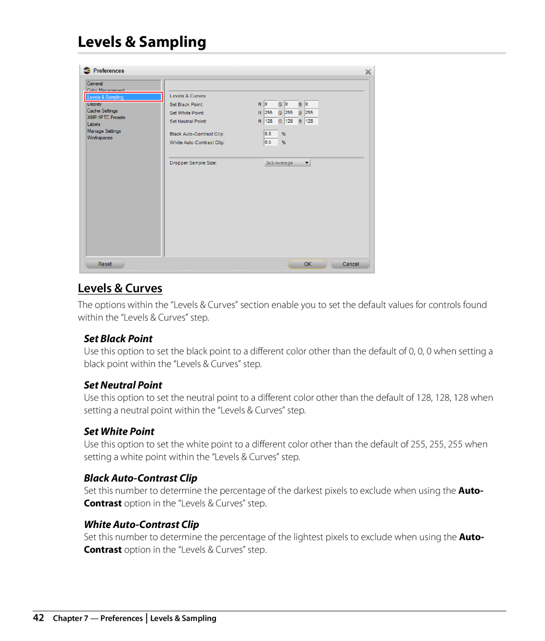 Nikon Capture NX2 user manual Levels & Sampling, Levels & Curves 