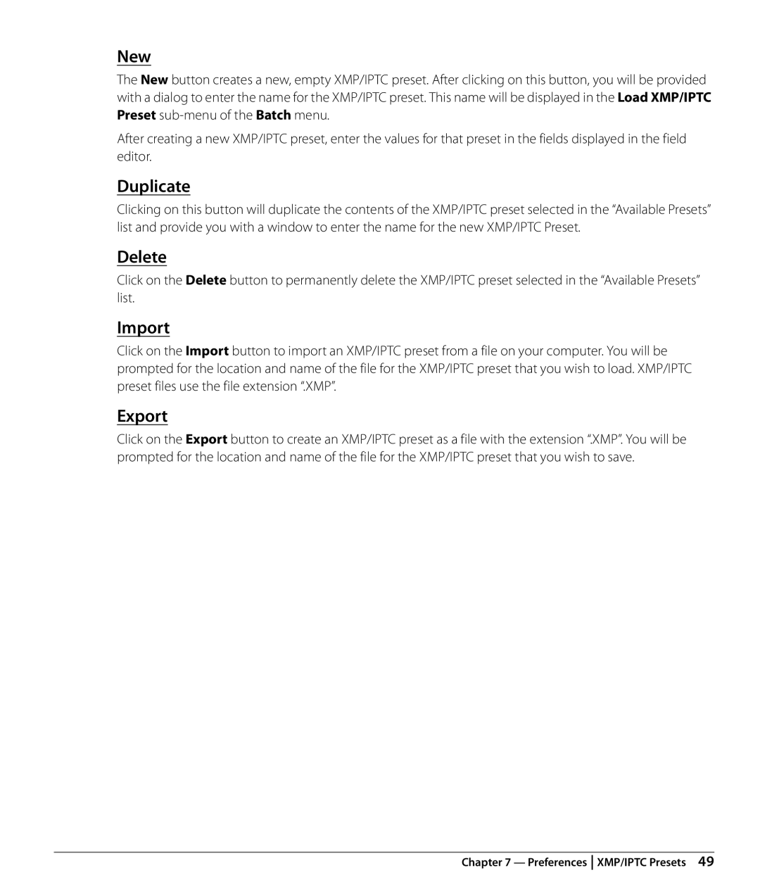 Nikon Capture NX2 user manual New, Duplicate, Delete, Import, Export 