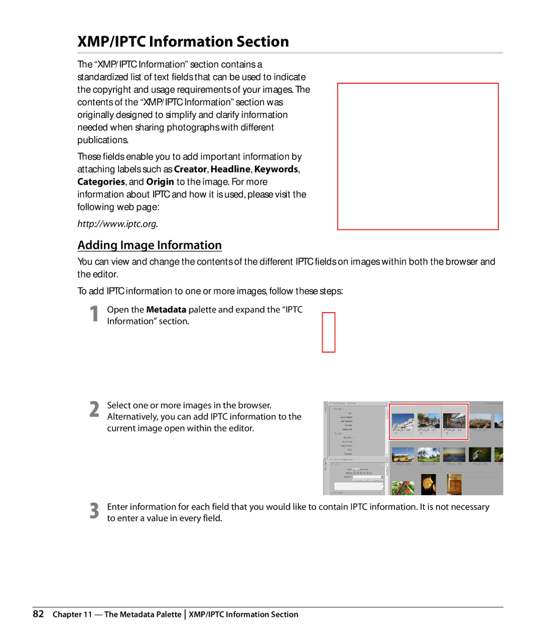 Nikon Capture NX2 user manual XMP/IPTC Information Section, Adding Image Information, Information section 