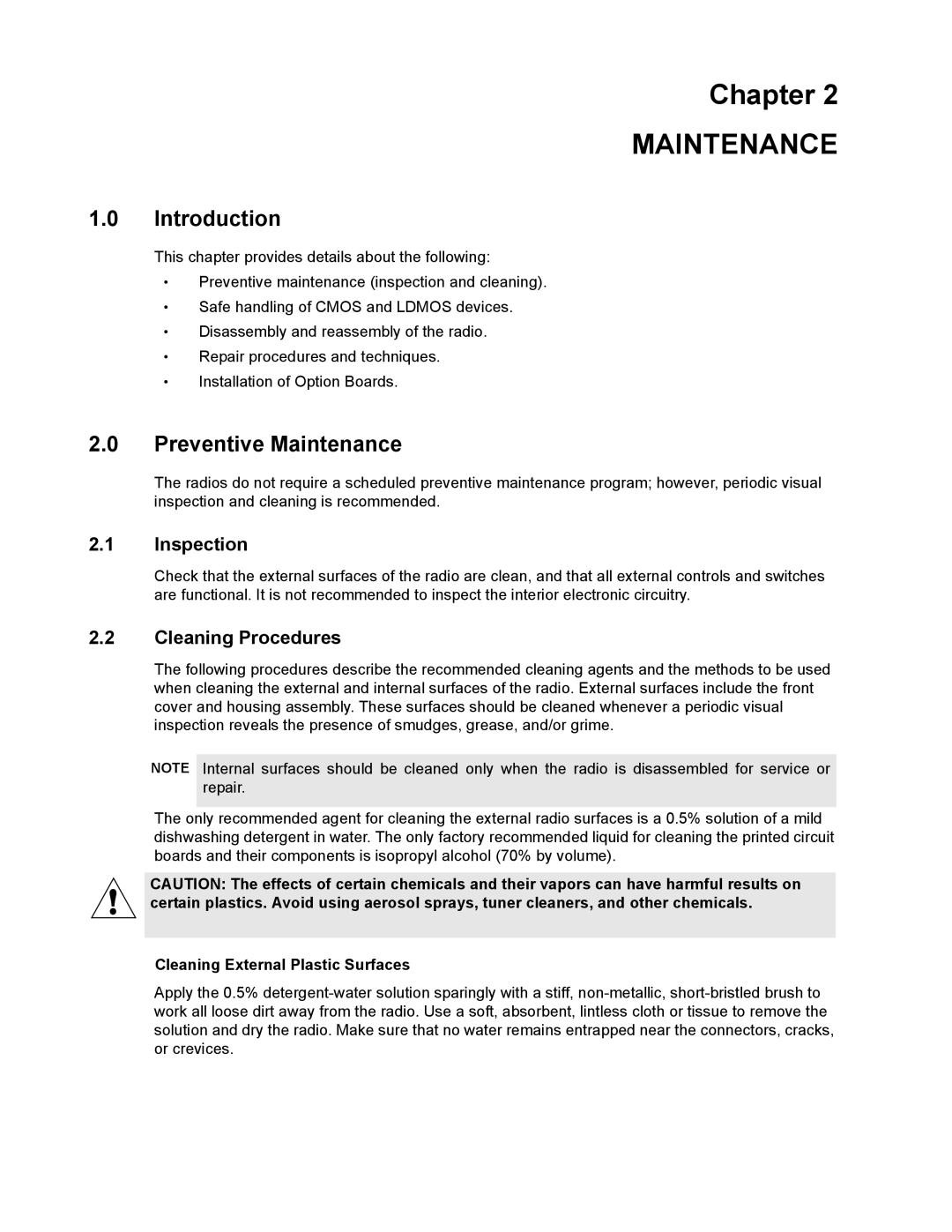 Nikon CM200 service manual Chapter, Introduction, Preventive Maintenance, Inspection, Cleaning Procedures 