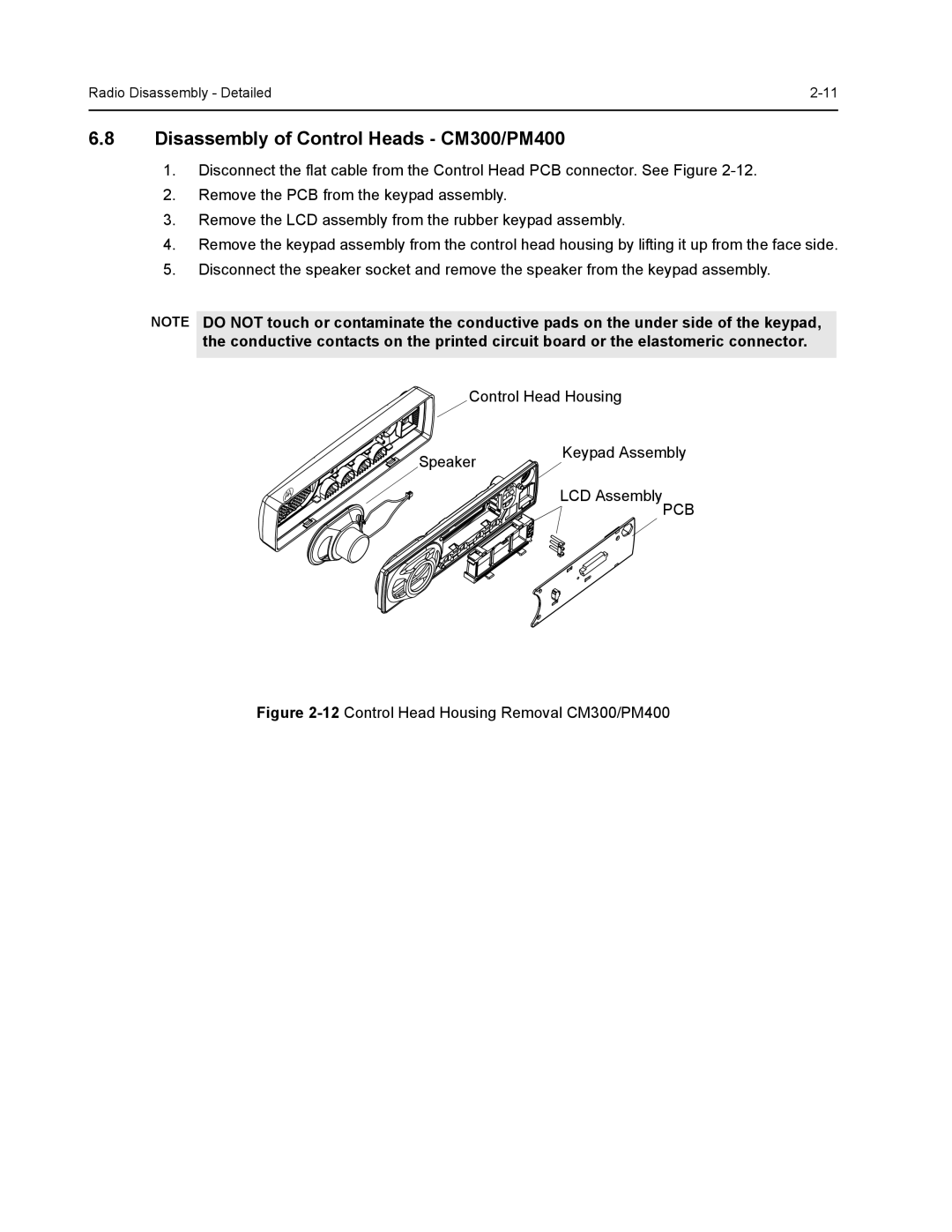 Nikon CM200 service manual Disassembly of Control Heads CM300/PM400, 12Control Head Housing Removal CM300/PM400 