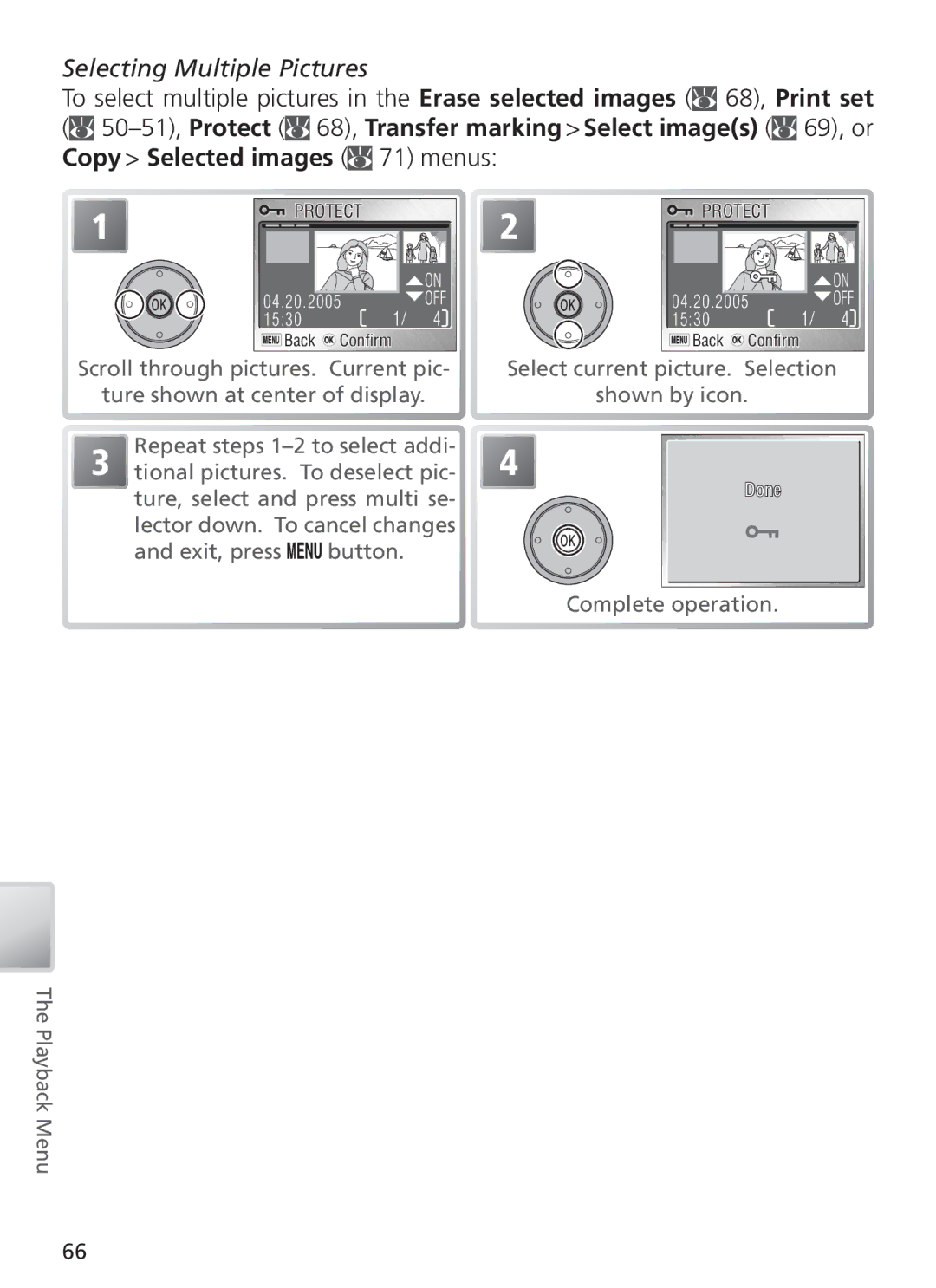 Nikon COOL PIX S1 manual Selecting Multiple Pictures 