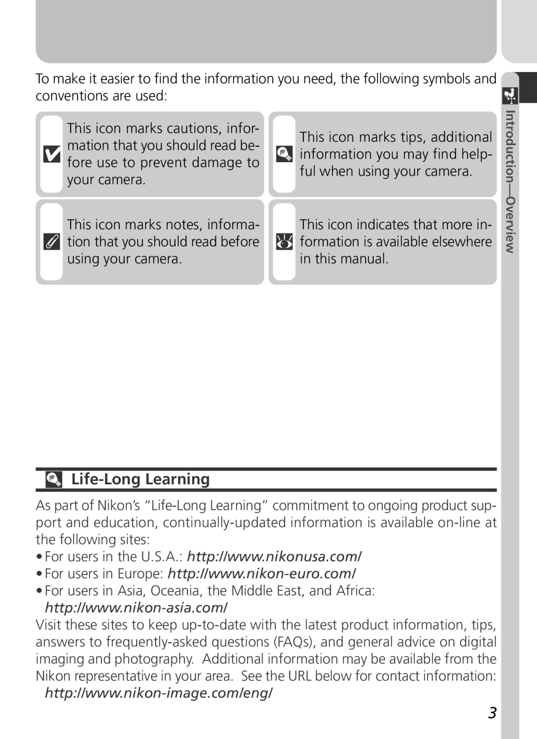 Nikon COOLPIX 2500 manual Life-Long Learning 